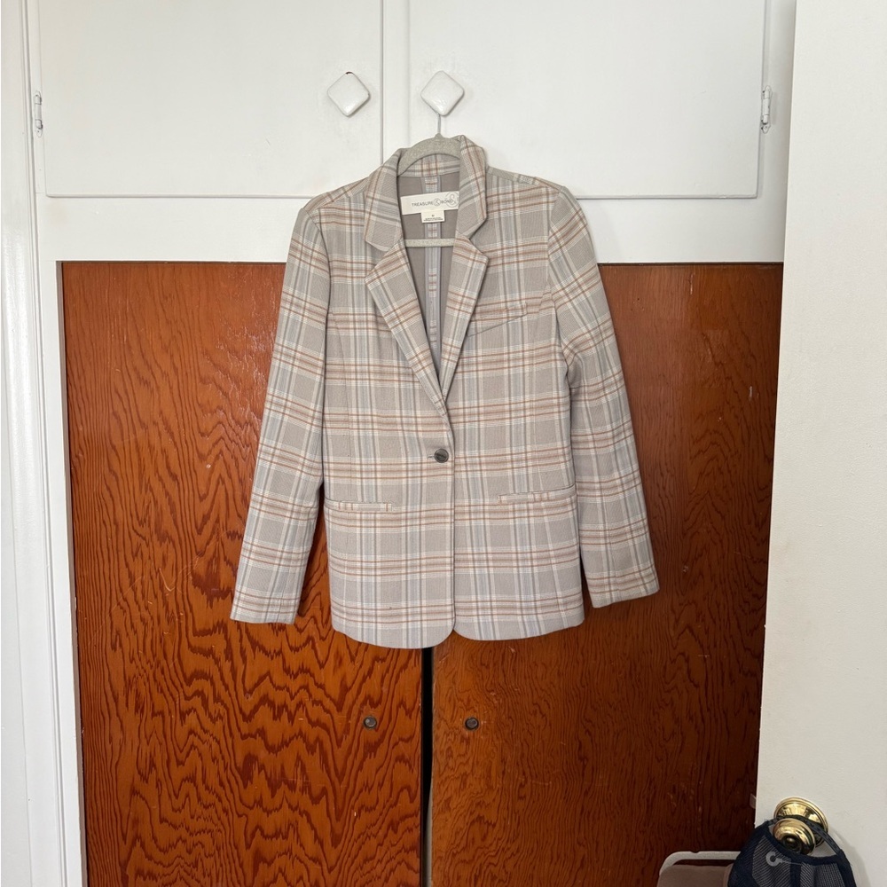Treasure and bond Plaid Women's Blazer